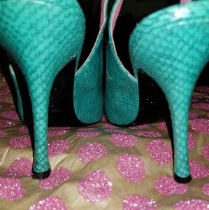 Turquoise sling backs